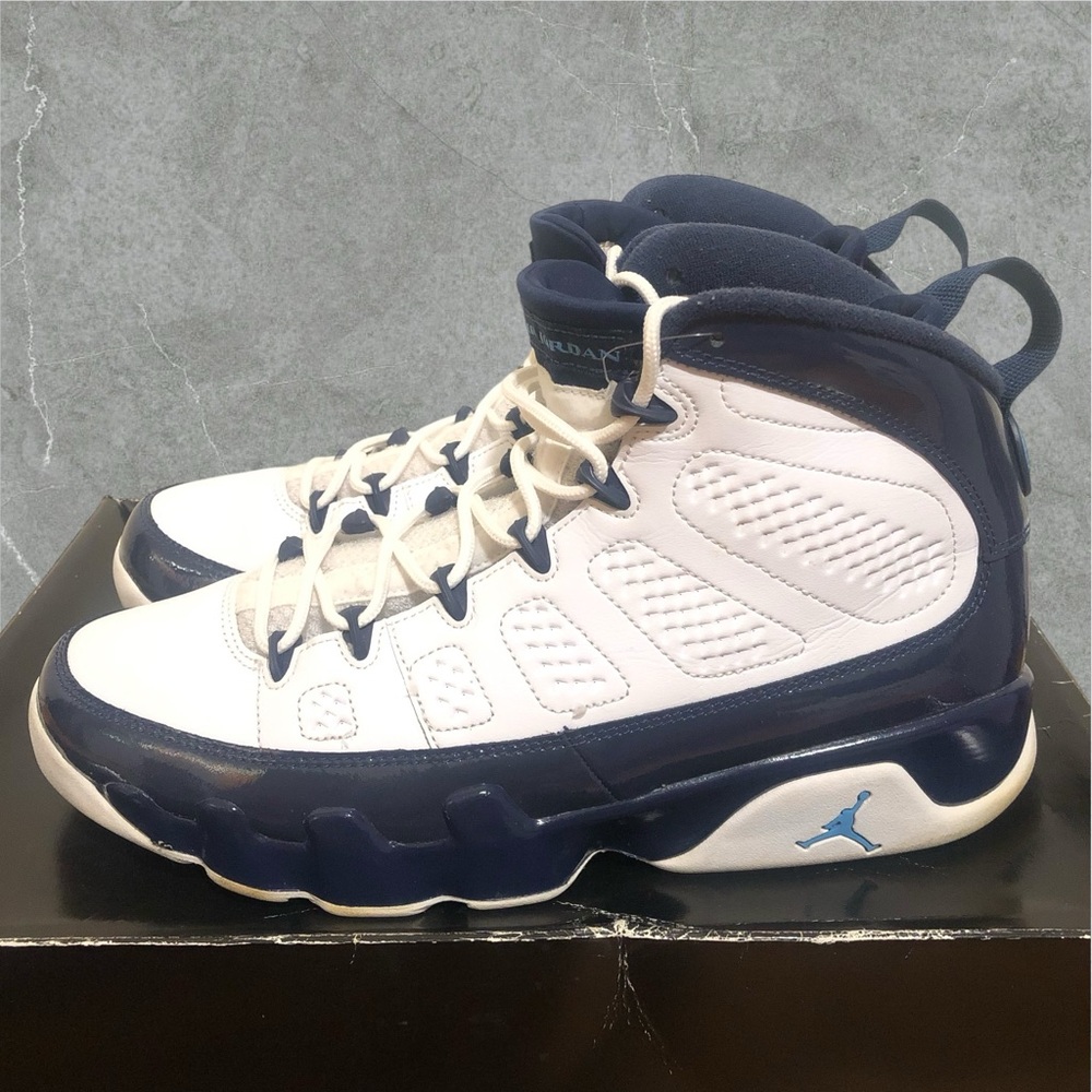 Air Jordan 9 Retro UNC Pearl Blue Mens 10.5 Basketball Shoes  White OG Box